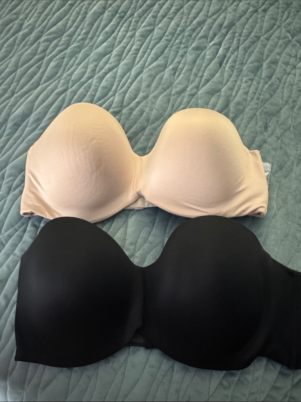 MAIDENFORM Strapless Molded T-Shirt BraS-(2) Black and Nude